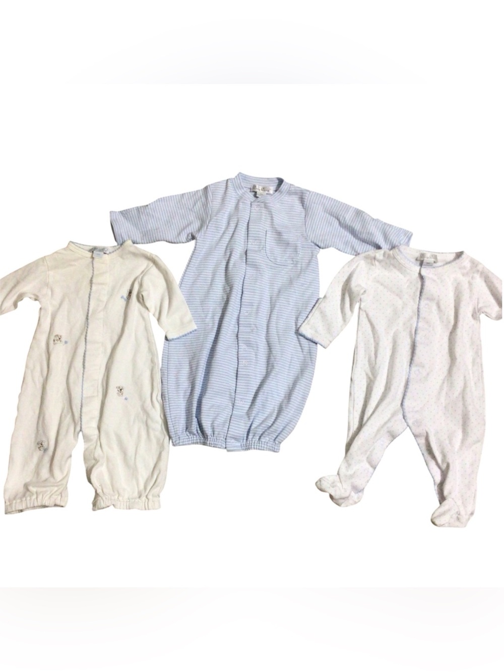 Kissy Kissy Peruvian Pima Cotton NB Set of 3 Soft Sleepwear Playsuit Onesie Sets